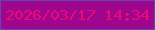 文字の大きさ：4、枠の色：5f46b2、背景の色：9d068d、文字の色：eb0a76 無料ブログパーツのブログ時計