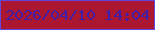文字の大きさ：4、枠の色：5f47e0、背景の色：ab1631、文字の色：401ea8 無料ブログパーツのブログ時計