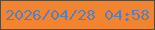 文字の大きさ：1、枠の色：5f492f、背景の色：f2842f、文字の色：5a7eb9 無料ブログパーツのブログ時計