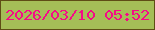 文字の大きさ：1、枠の色：5f4d15、背景の色：a5be57、文字の色：f50b87 無料ブログパーツのブログ時計