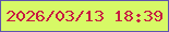 文字の大きさ：5、枠の色：5f52af、背景の色：d7f966、文字の色：c71c42 無料ブログパーツのブログ時計