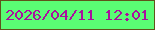 文字の大きさ：2、枠の色：5f541a、背景の色：5afd74、文字の色：aa0f9e 無料ブログパーツのブログ時計
