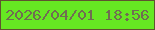 文字の大きさ：2、枠の色：5f542f、背景の色：66e822、文字の色：706d52 無料ブログパーツのブログ時計