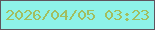 文字の大きさ：1、枠の色：5f545d、背景の色：8ef2e8、文字の色：a2be5f 無料ブログパーツのブログ時計