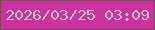 文字の大きさ：5、枠の色：5f5a4f、背景の色：cf309f、文字の色：b0cac6 無料ブログパーツのブログ時計