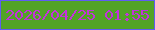 文字の大きさ：2、枠の色：5f5cf3、背景の色：52a326、文字の色：c332db 無料ブログパーツのブログ時計