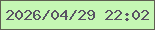 文字の大きさ：5、枠の色：5f5f52、背景の色：c5f7b4、文字の色：595264 無料ブログパーツのブログ時計