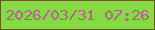 文字の大きさ：5、枠の色：5f621a、背景の色：87da45、文字の色：aa697f 無料ブログパーツのブログ時計