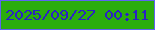 文字の大きさ：2、枠の色：5f63f2、背景の色：2bad0d、文字の色：2b22c5 無料ブログパーツのブログ時計