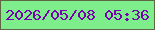 文字の大きさ：2、枠の色：5f6643、背景の色：7eee8c、文字の色：7703b0 無料ブログパーツのブログ時計