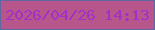 文字の大きさ：2、枠の色：5f66a2、背景の色：b6568b、文字の色：a22fc8 無料ブログパーツのブログ時計