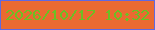 文字の大きさ：3、枠の色：5f69e1、背景の色：ea6a31、文字の色：6cbf24 無料ブログパーツのブログ時計