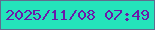 文字の大きさ：4、枠の色：5f6c8e、背景の色：24e3bb、文字の色：6b19aa 無料ブログパーツのブログ時計