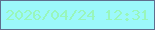 文字の大きさ：2、枠の色：5f6e8e、背景の色：9cf8fb、文字の色：98f6bb 無料ブログパーツのブログ時計