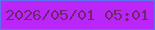 文字の大きさ：2、枠の色：5f6ff2、背景の色：ba26f8、文字の色：712570 無料ブログパーツのブログ時計