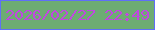 文字の大きさ：2、枠の色：5f6ff8、背景の色：6dac73、文字の色：c147e1 無料ブログパーツのブログ時計