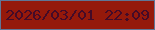 文字の大きさ：3、枠の色：5f7696、背景の色：95190b、文字の色：440b28 無料ブログパーツのブログ時計