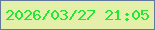 文字の大きさ：1、枠の色：5f789c、背景の色：e4f0aa、文字の色：1eea33 無料ブログパーツのブログ時計