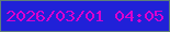 文字の大きさ：5、枠の色：5f7f79、背景の色：2021d8、文字の色：da00d0 無料ブログパーツのブログ時計