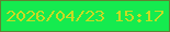 文字の大きさ：3、枠の色：5f8332、背景の色：15eb4f、文字の色：c8db23 無料ブログパーツのブログ時計