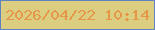 文字の大きさ：2、枠の色：5f83c1、背景の色：dcce81、文字の色：e69649 無料ブログパーツのブログ時計