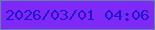 文字の大きさ：2、枠の色：5f84a3、背景の色：7f29f8、文字の色：2314ce 無料ブログパーツのブログ時計