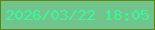 文字の大きさ：4、枠の色：5f850a、背景の色：72c48e、文字の色：3cf896 無料ブログパーツのブログ時計