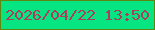 文字の大きさ：3、枠の色：5f870f、背景の色：07e482、文字の色：ab3d5e 無料ブログパーツのブログ時計