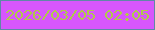 文字の大きさ：1、枠の色：5f87a7、背景の色：d756fc、文字の色：b0c949 無料ブログパーツのブログ時計