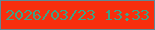 文字の大きさ：3、枠の色：5f8994、背景の色：f82e0d、文字の色：3ea285 無料ブログパーツのブログ時計