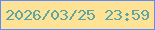 文字の大きさ：3、枠の色：5f8afc、背景の色：fee296、文字の色：5ba5a6 無料ブログパーツのブログ時計