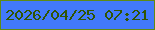 文字の大きさ：1、枠の色：5f8b14、背景の色：4279fb、文字の色：315501 無料ブログパーツのブログ時計