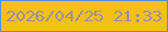 文字の大きさ：2、枠の色：5f8bd8、背景の色：f4c013、文字の色：988fab 無料ブログパーツのブログ時計