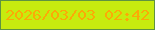 文字の大きさ：1、枠の色：5f9341、背景の色：c7eb0f、文字の色：fcaa06 無料ブログパーツのブログ時計
