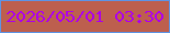文字の大きさ：2、枠の色：5f93e3、背景の色：bd5f4e、文字の色：ae02e6 無料ブログパーツのブログ時計
