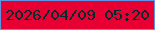 文字の大きさ：3、枠の色：5f94e5、背景の色：e80033、文字の色：042a2f 無料ブログパーツのブログ時計