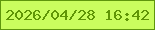 文字の大きさ：3、枠の色：5f960c、背景の色：cafd5e、文字の色：5f9505 無料ブログパーツのブログ時計