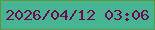 文字の大きさ：3、枠の色：5f963c、背景の色：47b593、文字の色：70054d 無料ブログパーツのブログ時計