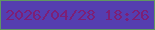 文字の大きさ：3、枠の色：5f9761、背景の色：553eb0、文字の色：7d1f76 無料ブログパーツのブログ時計