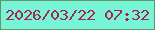 文字の大きさ：1、枠の色：5f9866、背景の色：77f5d6、文字の色：a6254e 無料ブログパーツのブログ時計