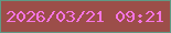 文字の大きさ：4、枠の色：5f9985、背景の色：9c4e49、文字の色：f574e3 無料ブログパーツのブログ時計