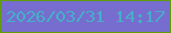 文字の大きさ：2、枠の色：5f9c0c、背景の色：766dcf、文字の色：46afc6 無料ブログパーツのブログ時計