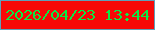 文字の大きさ：1、枠の色：5f9fb9、背景の色：f70807、文字の色：0ae944 無料ブログパーツのブログ時計