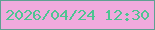 文字の大きさ：2、枠の色：5fa092、背景の色：f0aadd、文字の色：4ec492 無料ブログパーツのブログ時計