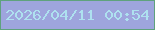 文字の大きさ：4、枠の色：5fa27d、背景の色：9ea5dd、文字の色：aee1ef 無料ブログパーツのブログ時計