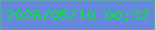 文字の大きさ：4、枠の色：5fa3ad、背景の色：6688da、文字の色：0be23f 無料ブログパーツのブログ時計