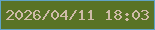 文字の大きさ：4、枠の色：5fa3c6、背景の色：597326、文字の色：cebba7 無料ブログパーツのブログ時計