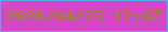 文字の大きさ：2、枠の色：5fa6e6、背景の色：d546c9、文字の色：90950a 無料ブログパーツのブログ時計