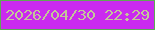 文字の大きさ：3、枠の色：5fa955、背景の色：ca2aef、文字の色：c3c698 無料ブログパーツのブログ時計