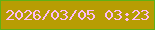 文字の大きさ：4、枠の色：5fb116、背景の色：b79d03、文字の色：fdbcf8 無料ブログパーツのブログ時計
